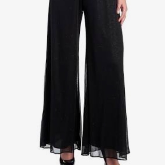 MSK Pants - MSK Wide Leg Glittered Mesh Layered Pants